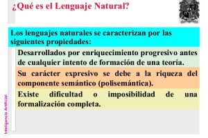 Lenguaje natural Caracteristicas principales del lenguaje